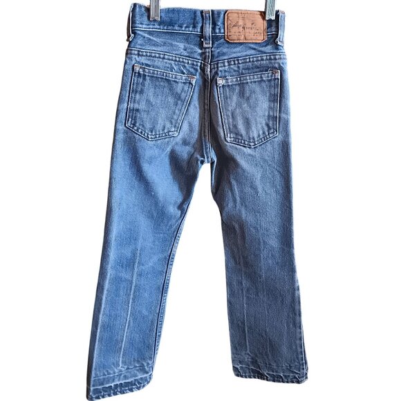 21x22 True Vintage Jeans Boys JC PENNEY 1970s Hippy Fade Flare Denim Distress - Picture 1 of 6
